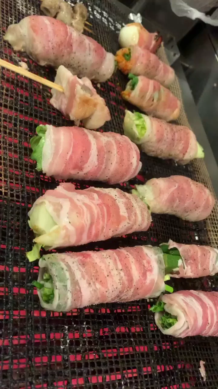 ((野菜巻き串焼き風景))🔥🔥🔥