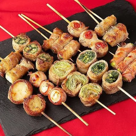 ((野菜巻き串を食べるならきばくもんへ🍡))
