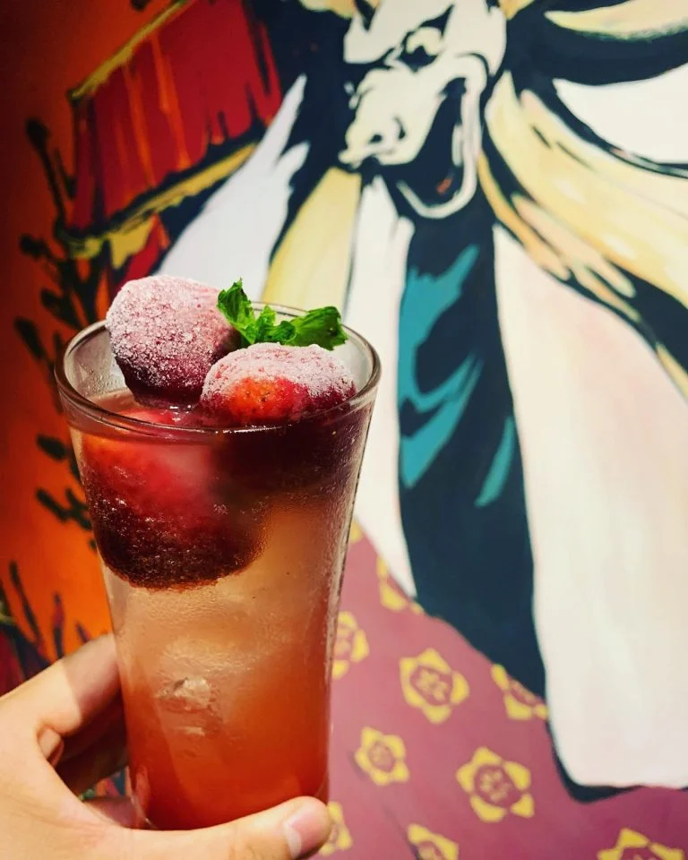 ((きばくもん名物フルーツ酎ハイ🍓))@栄/居酒屋/フルーツ酎ハイ/野菜巻き串