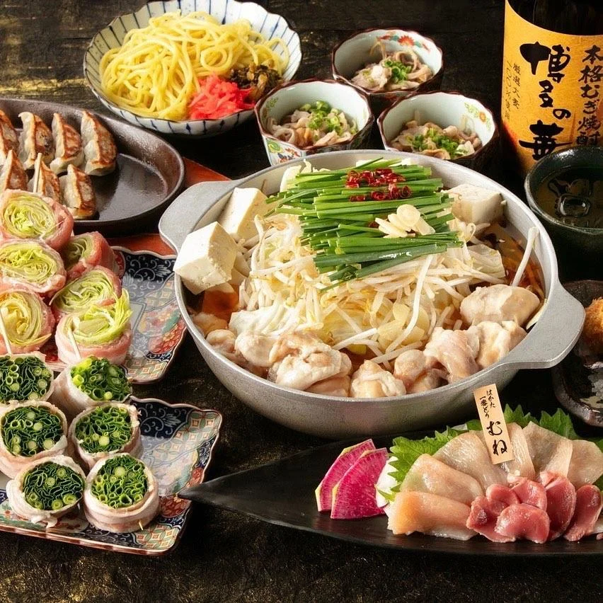 飲み放題付きコースございます@栄居酒屋/フルーツ酎ハイ/野菜巻き串/もつ鍋